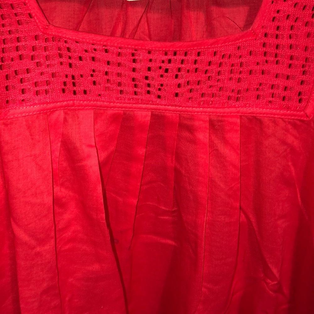 Pepin Women's Red Knitted Flutter Sleeves Blouse